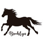Running horse vinyl wall decal silhouette with personalized custom name