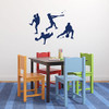 Baseball Player Vinyl Wall Decal: Pitching, Catching, Fielding, Batting  - 20in x 15in, Navy Blue - Toy Room