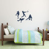 Baseball Player Vinyl Wall Decal: Pitching, Catching, Fielding, Batting  - 20in x 15in, Navy Blue - Bedroom