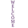 Vertical Welcome Lettering Vinyl Porch Decor Decal - Purple