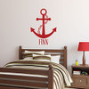 Custom Name Anchor and Chain Wall Decal Vinyl Sticker - Red