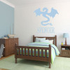 Personalized Dragon Wall Decor with Custom Name - Powder Blue