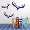 Book Wall Decals - Flying Books Reading - Navy Blue