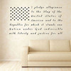 American flag with Pledge of Allegiance text vinyl wall decal for home or classroom