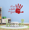 I Am a Child of God Vinyl Wall Decal with Handprint - Red