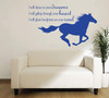Horse Vinyl Wall Decal: Dreams, Heart, Soul Quote  - Blue