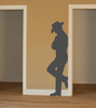 Leaning cowboy silhouette vinyl decal for western ranch and farmhouse decor