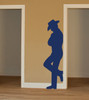 Leaning Cowboy Silhouette Decal - Blue