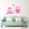 Wall e and Eve Wall Vinyl Decoration - Pink