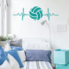 Volleyball Heartbeat Vinyl Wall Decal Sticker - Turquoise