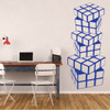 Stacked Rubik's Cubes Vinyl Decal- Blue