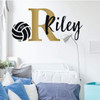 Personalized volleyball wall decal with custom name, number, and monogram