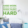 'Hard Work Beats Talent...' Vinyl Decor Quote - Lime Green