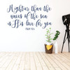 Psalm 93:4 Vinyl Wall Sticker 'Mightier Than The Waves of The Sea' - Blue