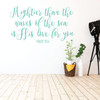 Psalm 93:4 Vinyl Wall Sticker 'Mightier Than The Waves of The Sea' - Turquoise