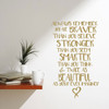 Inspirational Braver, Stronger, Smarter, Beautiful Vinyl Lettering - Gold