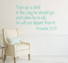 Religious Quote Proverbs 22:6 Vinyl Wall Sticker | Train Up a Child in The Way He Should Go - Turquoise