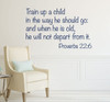 Religious Quote Proverbs 22:6 Vinyl Wall Sticker | Train Up a Child in The Way He Should Go - Blue