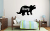 Personalized Name Triceratops Dinosaur Vinyl Wall - Black