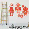 Robots Wall Decal Vinyl Sticker - Orange
