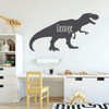 T-Rex with Personalized Name Vinyl Decal Stickers - Gray