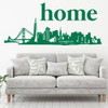 San Francisco Skyline Decal Vinyl Wall Art with 'Home' Lettering - Green