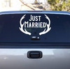Just Married with Antlers Car Window Decal