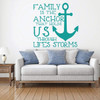 Anchor Wall Decal - Family Is The Anchor That Hold Us - Turquoise