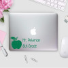 Customized Apple Silhouette Classroom Vinyl Wall Decal - Green