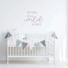 'Oh Baby, It's a Wild World' Nursery Wall Decal - lilac