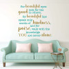 Audrey Hepburn Quote 'For beautiful eyes...' Wall Decal - Turquoise & Gold