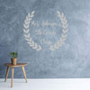 Personalized Teacher with Wreath Wall Decal - Light Gray