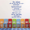 Classroom Rules with Personal Name Wall Decal - Blue