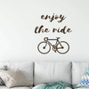 'Enjoy The Ride' Bicycle Wall Decal - Brown