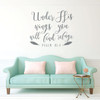 Psalm 91:4 'Under His Wings You Will Find Refuge' Wall Decal - Gray