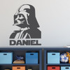 Darth Vader with Personal Name Wall Decal - Dark Gray