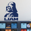 Darth Vader with Personal Name Wall Decal - Navy Blue