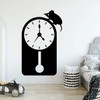 Hickory Dickory Dock Mouse Clock Vinyl Wall Decal - Black