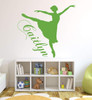 Personalized Ballerina Wall Decal - Lime Green