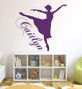 Personalized Ballerina Wall Decal - Purple