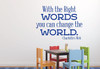 Quote from Charlotte's Web 'With the Right Words...' Wall Decal - Blue