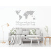 Missionary Wall Map with Scripture Wall Decal - Gray