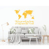 Missionary Wall Map with Scripture Wall Decal - Yellow