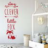 'Stay Clever Little Fox' Vinyl Lettering Wall Decal - Red