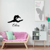 Gymnastic Girl with Name Wall Decal - Black