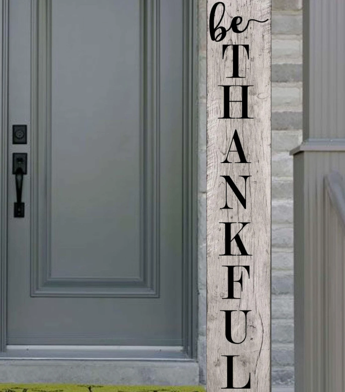 Be Thankful banner-style vinyl wall decal for dining room or entryway
