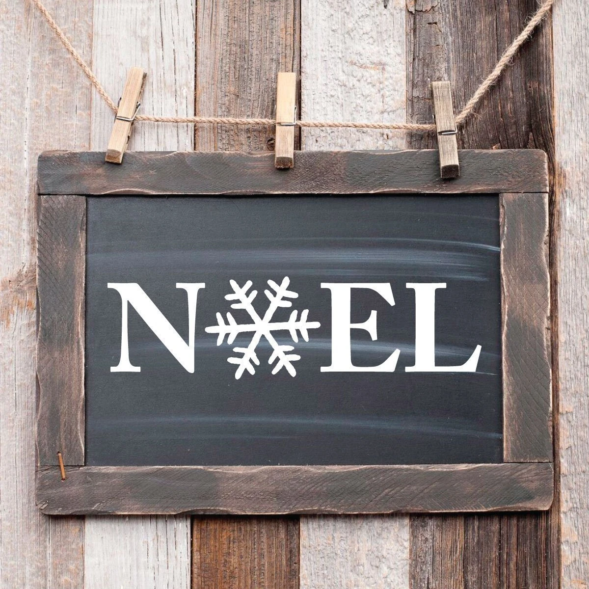 Noel vinyl wall decal with snowflake detail for Christmas and winter decor