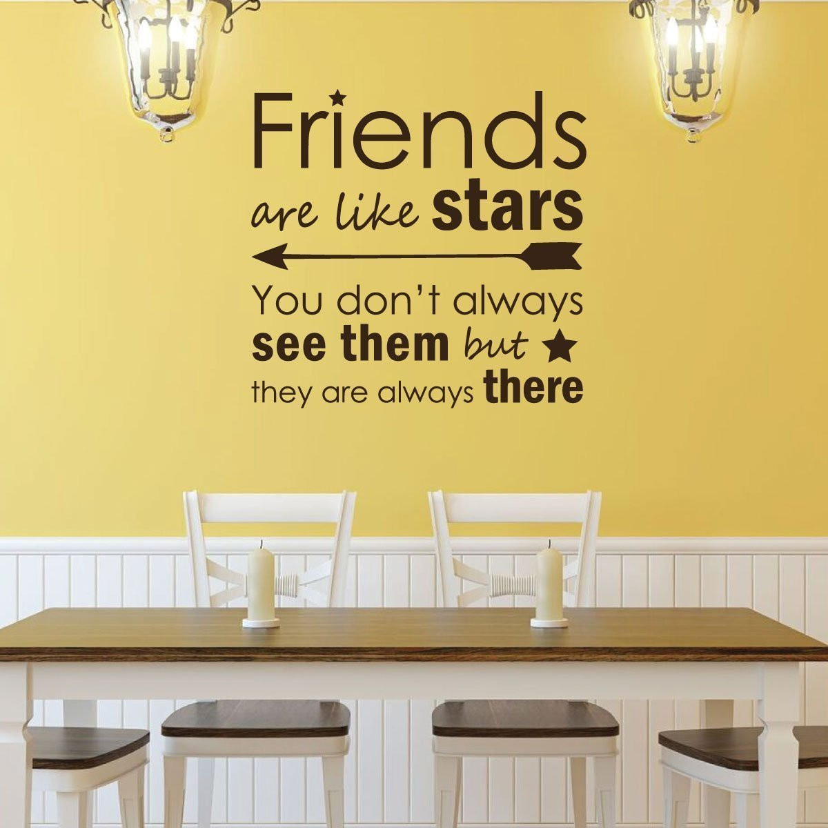 Friends are Like Stars motivational vinyl wall decal