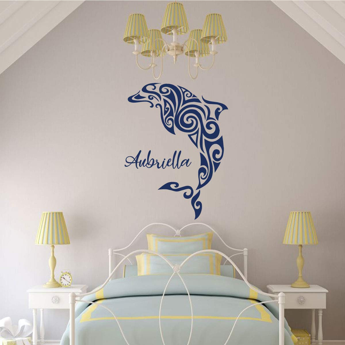 Ocean themed wall decor vinyl decal for a kids room