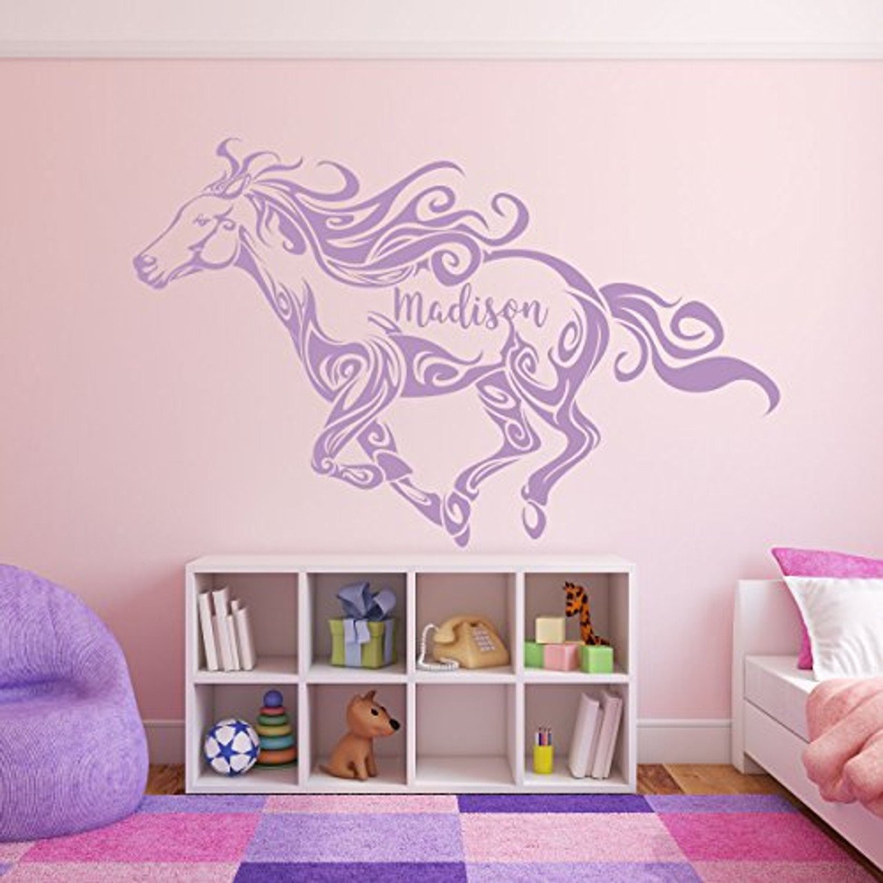 | Recipient\'s with Name Swirls Customize Horse with